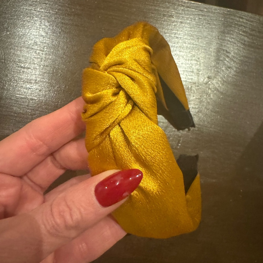 Mustard silk knotted headband